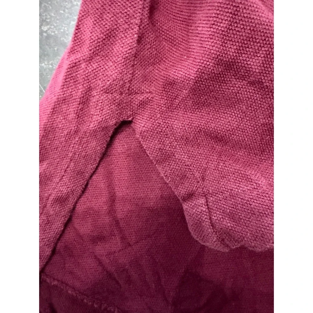 Polo Ralph Lauren Mens Large Burgundy Pique Cotton Short Sleeve Polo Shirt L